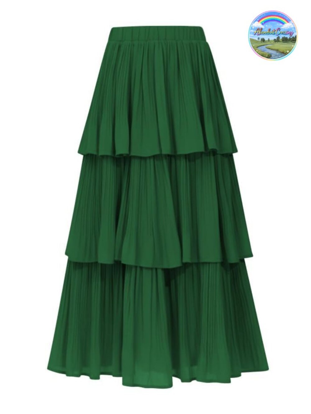 Women's Chiffon Tiered Ruffle Long Maxi Skirt High Waist A-Line Pleated